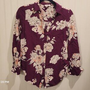 Candies Purple Button Down Long Sleeve Small